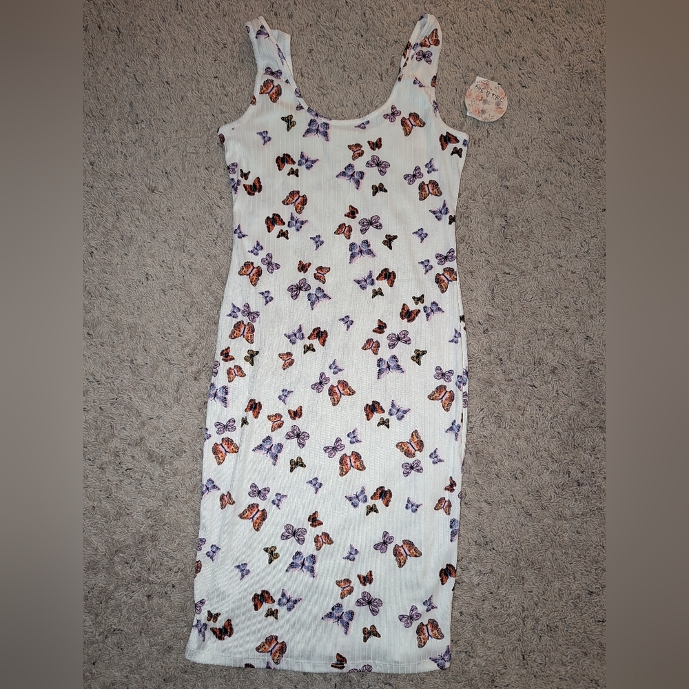 NWT Jolie & Joy White Sleeveless Tank-Style Bodycon Dress Women's Size M